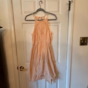Mudd Asymmetrical Pleated Mini Dress in Orange and Pink Size Medium